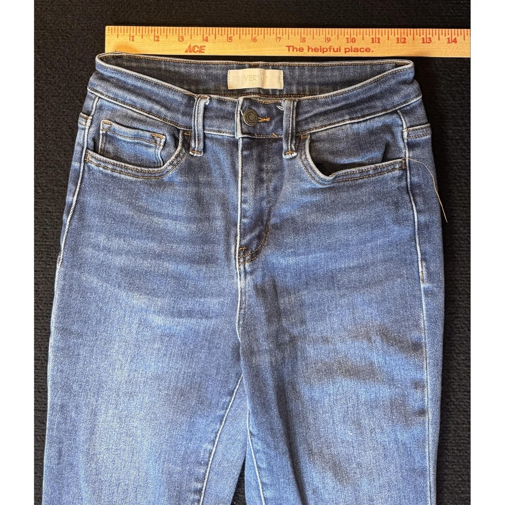 VERVET BLUE Womens 26 High Rise Flare Bell Bottom Stretch Jeans Light Blue - Picture 8 of 13